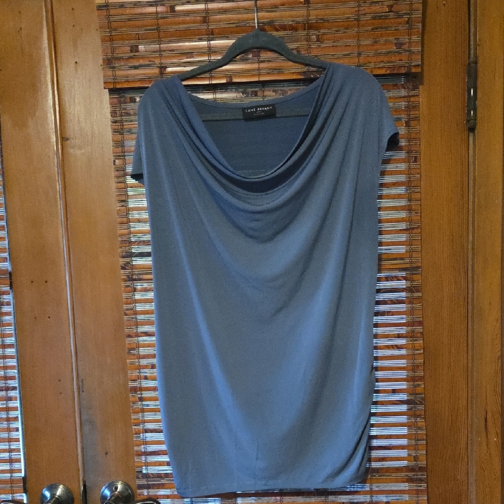 Lane Bryant Gray and Blue Top